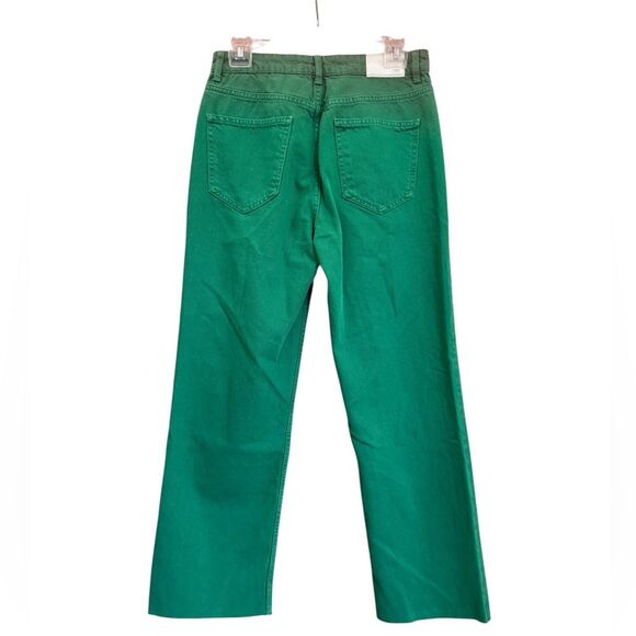 Zara Green Cropped Jeans, size 8 - Picture 2 of 6